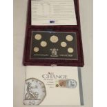 A 25th Anniversary of Decimal Currency in Britain 7-piece silver proof coin set, 1p - £1,