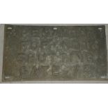 An old galvanised railway rectangular sign "Penalty For Not Shutting Gate £2" 11" x 20"