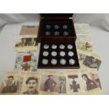 A cased set of 18 silver proof crowns "The Victoria Cross 1856-2006" in lined cabinet with