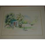 G**Gobinte - watercolour "Point St Johns, Antigua, signed and inscribed,