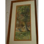 A**Rawlings - watercolour Farmyard scene with hens, signed,