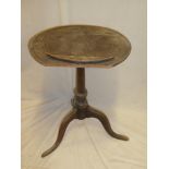 A 19th century carved mahogany circular occasional table on turned column with tripod base (af)