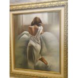 Domingo - pastel Study of a female, signed, labelled to verso,