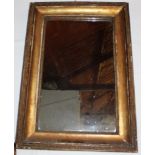 A 19th century rectangular wall mirror in gilt rectangular frame,