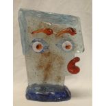 An unusual Murano art glass Picasso-style abstract figure of a head by S Frattini, signed,