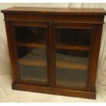 A Victorian mahogany bookcase with adjustable shelves enclosed by two glazed doors,