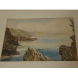 Artist Unknown - watercolour Cornish coastal scene,