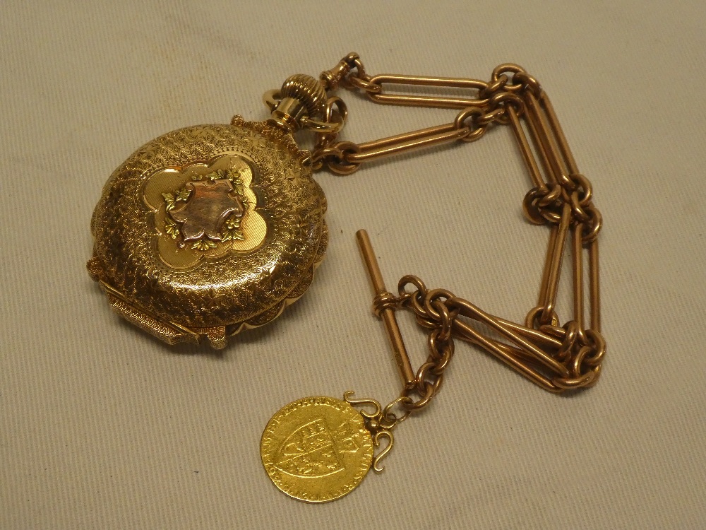 A gentleman's 14ct gold pocket watch by Waltham, - Bild 2 aus 3