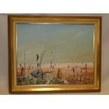 Maurice Mitchell - oil on board "Burnt desert", signed,