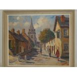 Kessell - oil on board "Llanrhystyd Street Scene", signed, labelled to verso,