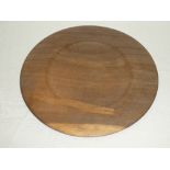 A Cornish turned wood platter by Elizabeth Philp, labelled,