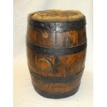 An old iron-bound oak barrel,