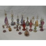 A selection of ornamental glass scent bottles