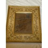 A good quality rectangular wall mirror in floral painted rectangular frame 27" x 23" overall