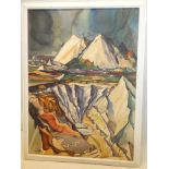Artist Unknown - watercolour China Clay Pits, indistinctly signed,
