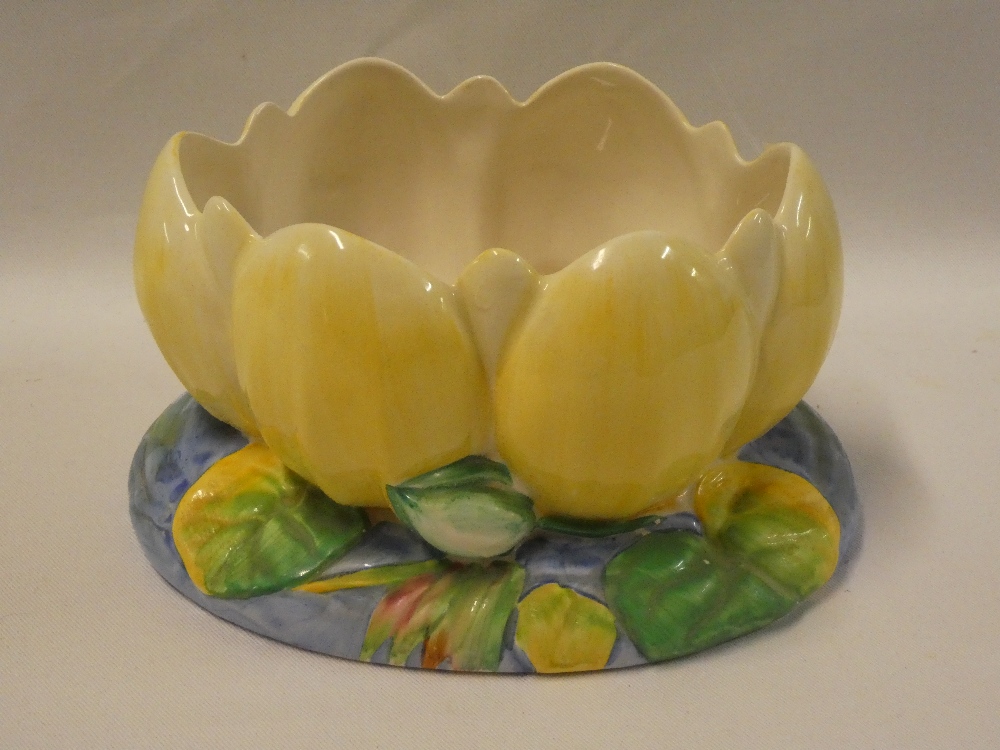 A Clarice Cliff Newport pottery oval lily pad bowl,