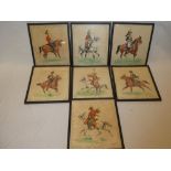 E**Pechaubes - watercolours Seven studies of Cavalry soldiers including French Imperial Guard,