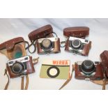Four various Werra 35mm cameras including Werra 1, Werramatic,