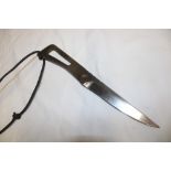 An all steel survival knife with pierced hilt,
