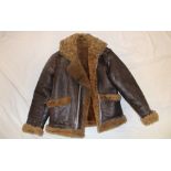 An old copy Irvin leather flying jacket with sheepskin lining