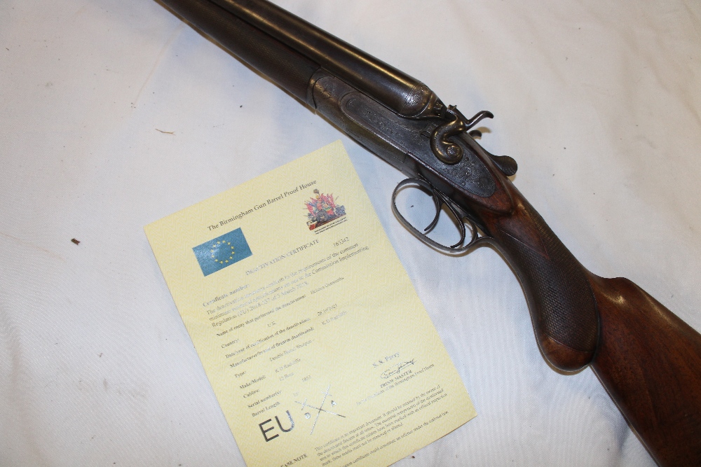 A 19th century deactivated 12 bore double barrel hammer shotgun by K. D. - Image 2 of 2
