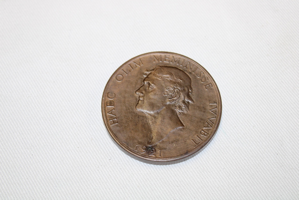 An American 1921 University of Virginia bronze commemorative medallion