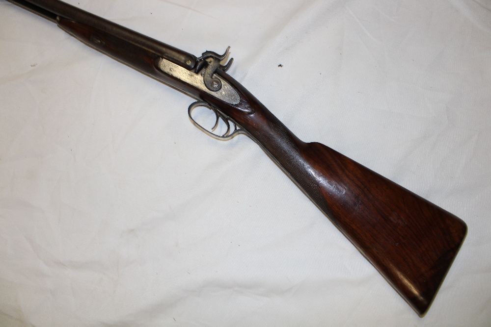 A 19th century 12bore double barrel percussion sporting gun by W Richards with 29" Damascus barrels, - Image 3 of 5