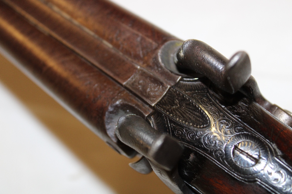 A 19th century 12bore double barrel percussion sporting gun by W Richards with 29" Damascus barrels, - Image 5 of 5