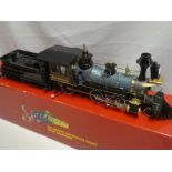 A Bachmann 1:20 scale electric model American 2-6-0 Mogul locomotive and tender,