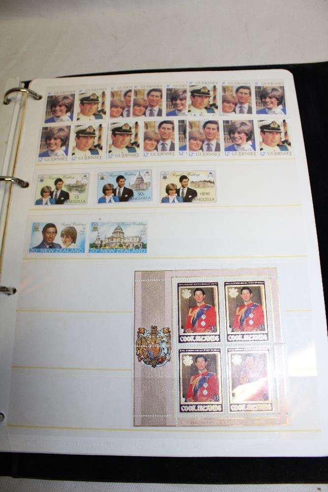 A stock book containing a collection of Charles and Diana wedding stamps, mint sets, mini sheets, - Image 2 of 2