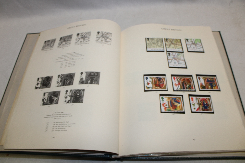 A folder album containing a collection of GB decimal mint stamps with high face value