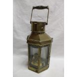 A good quality old brass ship's lamp by Bulpitt & Sons Ltd.