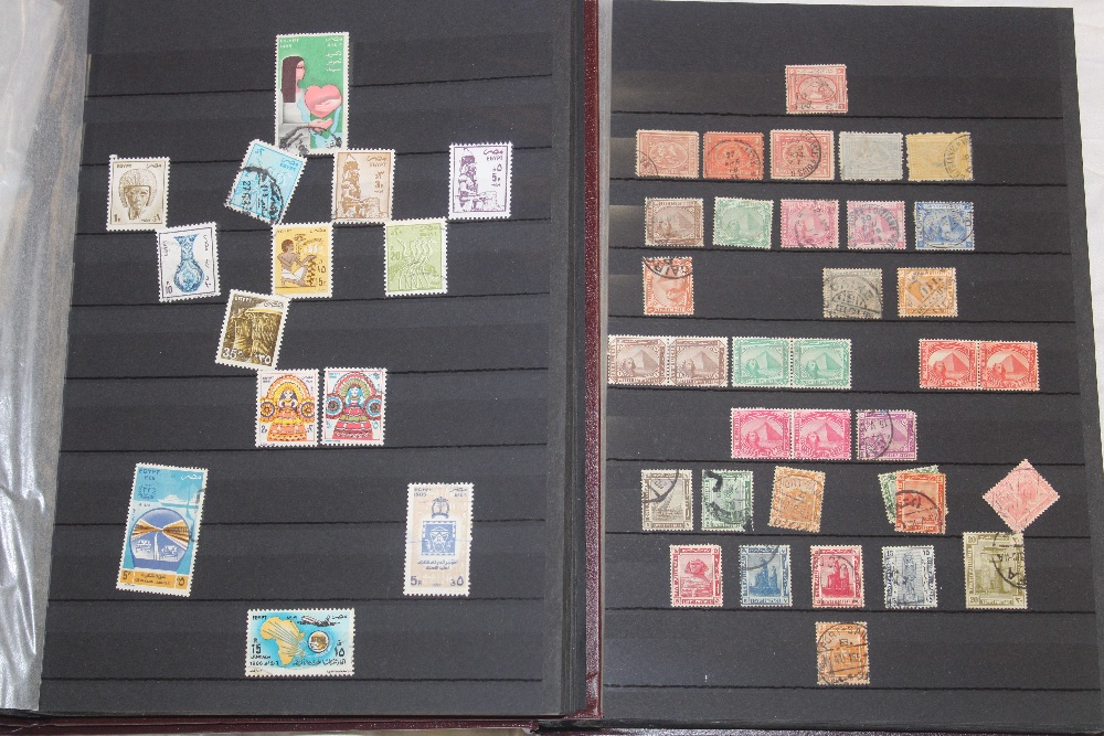 Two stock books containing a large selection of Egypt stamps,