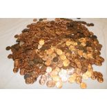 A large selection of mixed GB pre-decimal copper coins