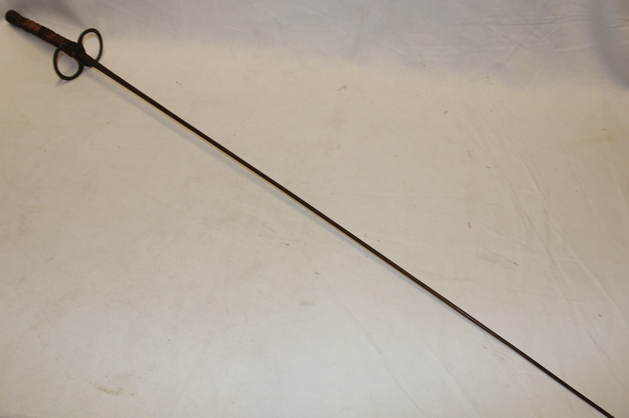 An old fencing sword with brass guard and leather grip (af) - Image 2 of 2