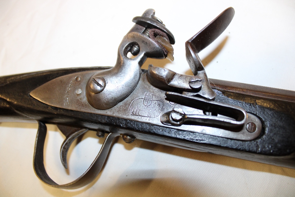 A 19th century flintlock trade gun with 44½" steel barrel, - Image 4 of 4