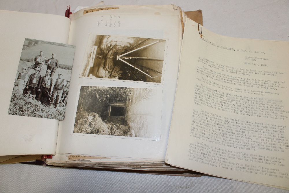A Cornish Mining related scrapbook including a small selection of early mine related photographs