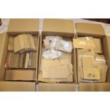 Three large boxes containing a large collection of Europe postal history and envelopes