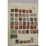 A folder album containing a collection of GB stamps including 1d black with red Maltese cross