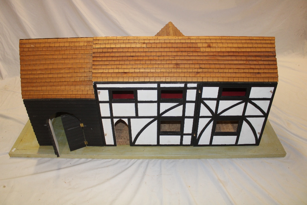 A good quality wooden constructed two storey meeting house/doll's house on rectangular base, - Image 2 of 2