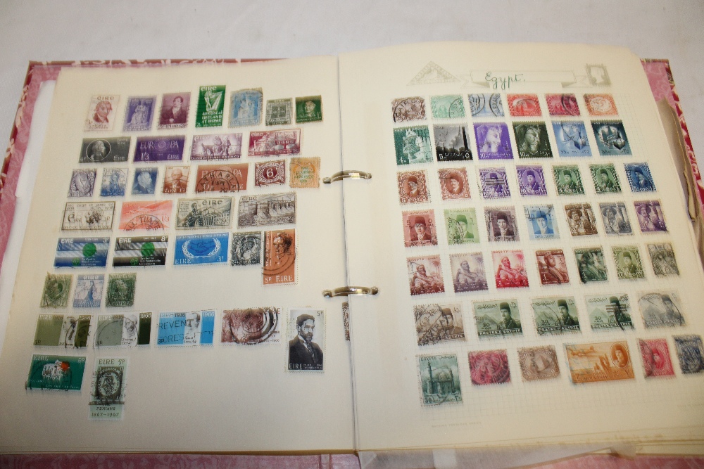 A folder album containing a collection of British Commonwealth stamps