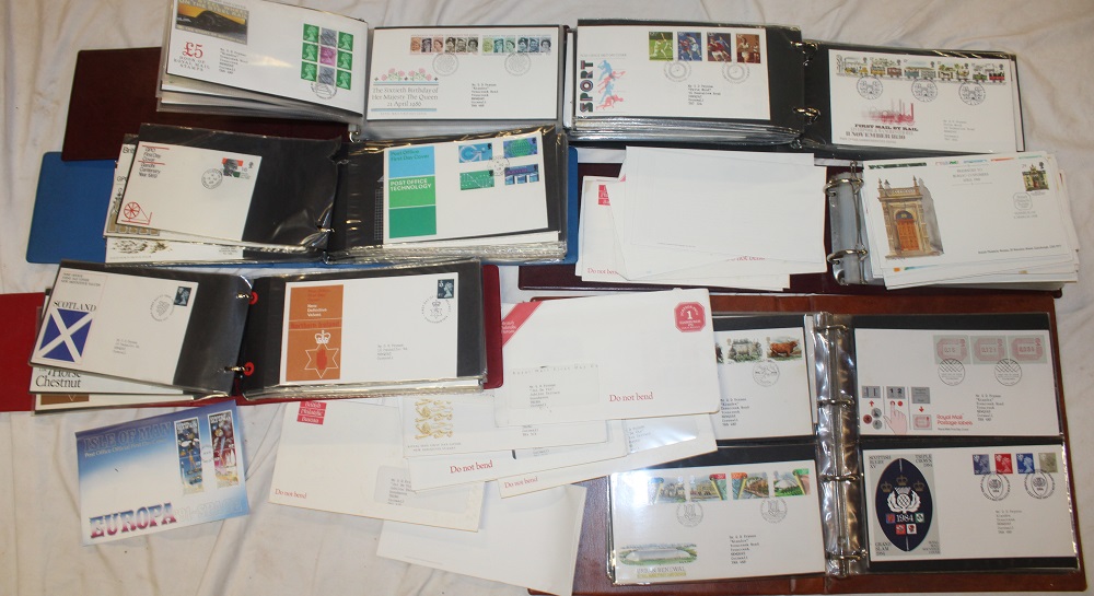 Six albums containing a large collection of GB first day covers 1960's/80's