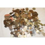 A selection of mixed GB and Foreign coins together with bank notes