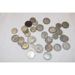 Nineteen pre-1947 silver shillings and 21 silver sixpences