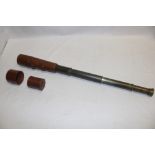 A brass military three-draw spotting telescope by Broadburst Clarkson & Co. Ltd.