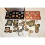 A 1967 twelve piece coin set in original case, selection of various GB and Foreign coins,