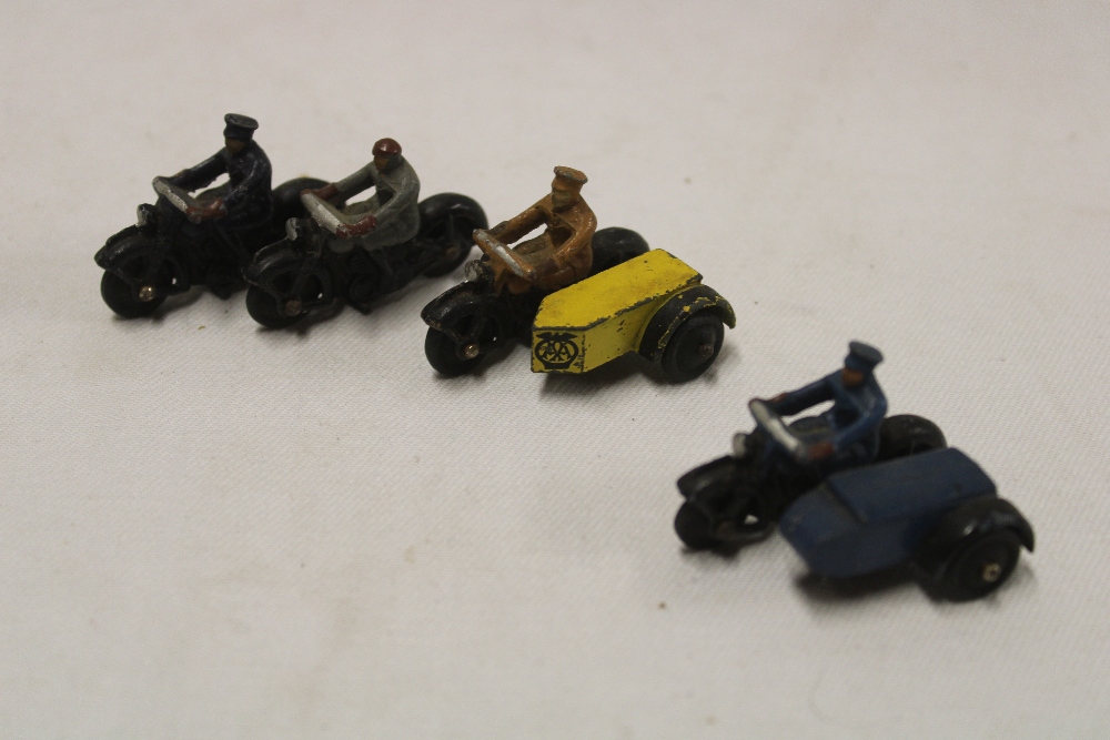 Dinky Toys - AA motorcycle and sidecar,
