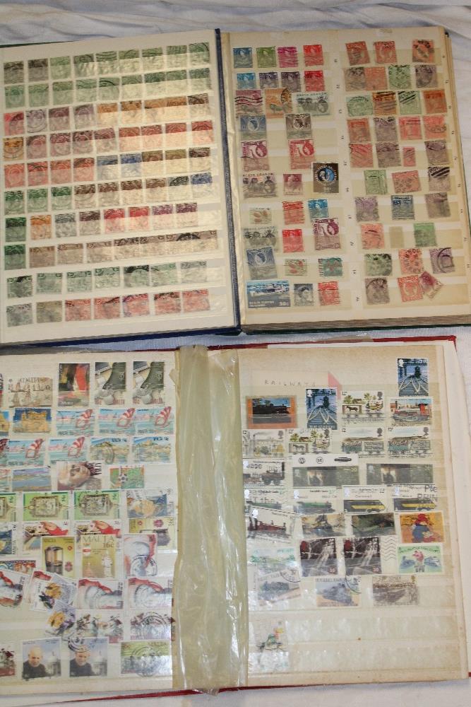 Three stock books containing a selection of British Commonwealth and World stamps