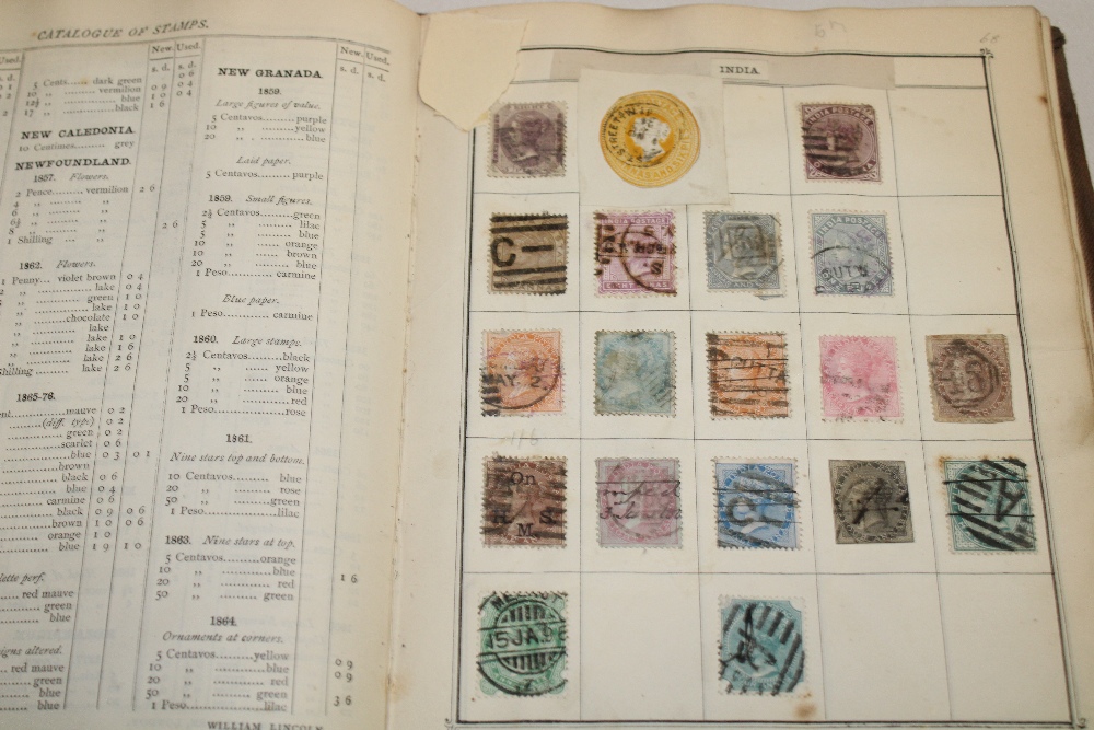 An old album of GB and World stamps, mainly 19th century including 1d black, 2d blue, - Image 2 of 4