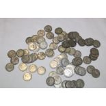 A selection of over 80 various pre-1947 silver shillings